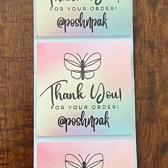 NEW🦋50 CUSTOM THANK YOU STICKERS with your Closet name- Square Glossy Finish - Picture 2 of 2